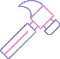 Hammer Linear Two Colour Icon vector