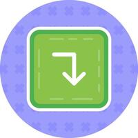 Turn down Flat Sticker Icon vector