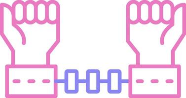 Arrested Criminal Linear Two Colour Icon vector