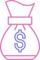 Money bag Linear Two Colour Icon vector