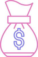 Money bag Linear Two Colour Icon vector