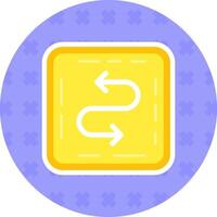 Zigzag Flat Sticker Icon vector