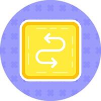 Zigzag Flat Sticker Icon vector