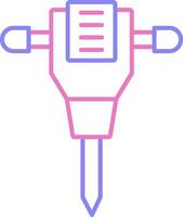 Jack Hammer Linear Two Colour Icon vector