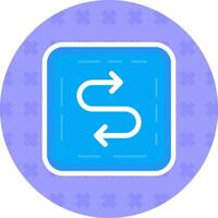 Zigzag Flat Sticker Icon vector