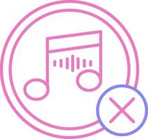 No Music Linear Two Colour Icon vector