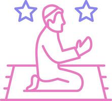 Offering Prayer Linear Two Colour Icon vector