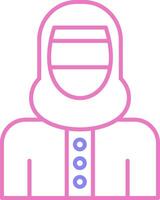 Woman with Niqab Linear Two Colour Icon vector