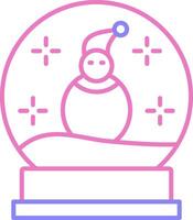 Snow Globe Linear Two Colour Icon vector