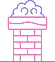 Chimney Top Linear Two Colour Icon vector