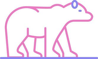 Polar Bear Linear Two Colour Icon vector