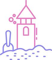 Sand Castle Linear Two Colour Icon vector