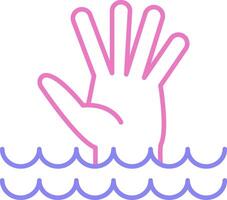 Drowning Linear Two Colour Icon vector