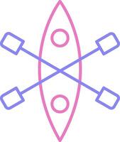 Kayak Linear Two Colour Icon vector