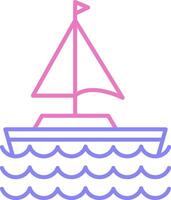 Sail Boat Linear Two Colour Icon vector