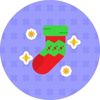 Sock Flat Sticker Icon