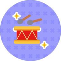 Drum Flat Sticker Icon vector