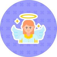 ángel plano pegatina icono vector