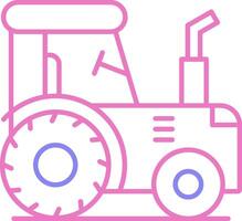tractor lineal dos color icono vector