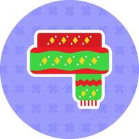 Scarf Flat Sticker Icon vector