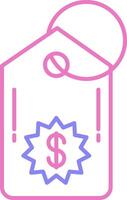 Price Tag Linear Two Colour Icon vector