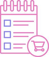 Shopping List Linear Two Colour Icon vector