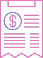 Receipt Linear Two Colour Icon vector