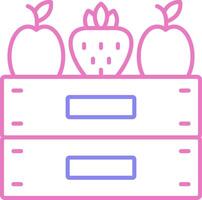 Fruta caja lineal dos color icono vector