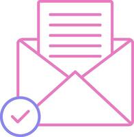 Open Email Linear Two Colour Icon vector