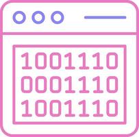 Binary Code Linear Two Colour Icon vector