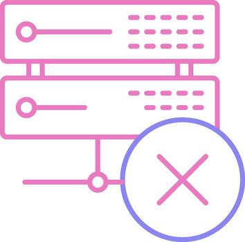 Eliminar datos lineal dos color icono vector
