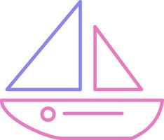 Dinghy Linear Two Colour Icon vector