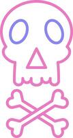 Skull Linear Two Colour Icon vector