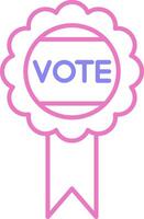 Vote Badge Linear Two Colour Icon vector