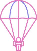 Parachuting Linear Two Colour Icon vector
