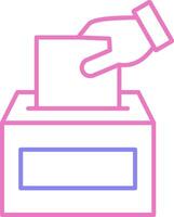 votación lineal dos color icono vector