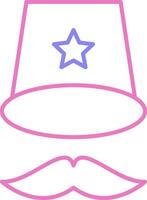 Top Hat Linear Two Colour Icon vector