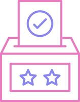 votación caja lineal dos color icono vector