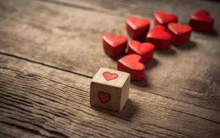 AI generated Mini red hearts on background, concept love card, concept Valentine. Generative AI photo