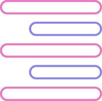 Horizontal Right Align Linear Two Colour Icon vector