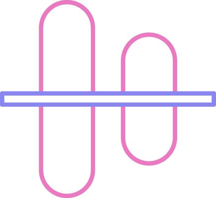Vertical Align Centre Linear Two Colour Icon