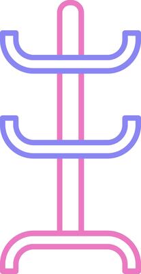 Coat Rack Linear Two Colour Icon