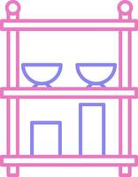 Shelves Linear Two Colour Icon vector
