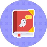 Spooky Flat Sticker Icon vector