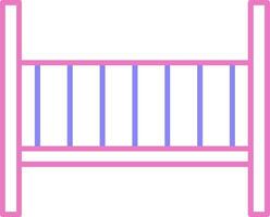 Baby Crib Linear Two Colour Icon vector