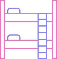 Bunk Bed Linear Two Colour Icon vector