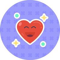 Happy Flat Sticker Icon vector