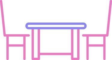 Dining Table Linear Two Colour Icon vector