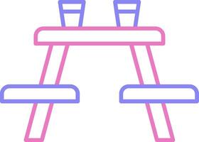 Picnic Table Linear Two Colour Icon vector
