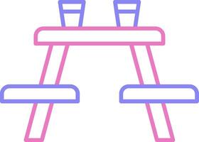 Picnic Table Linear Two Colour Icon vector